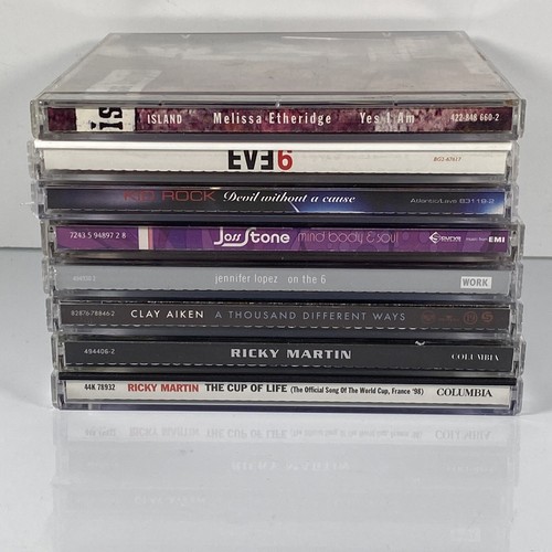 Lot Of 8 CD's 90s 00s Pop Rock EVE6 Kid Rock JENNIFER LOPEZ RICKY MARTIN AIKEN