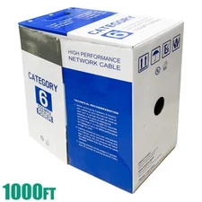 1000FT CAT6 Network LAN Ethernet UTP Bulk Cable Solid Copper Wire 23AWG Green