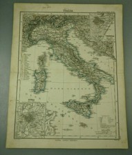 Johann Georg Justus Perthes: Karte Italien original um 1850 (75699)