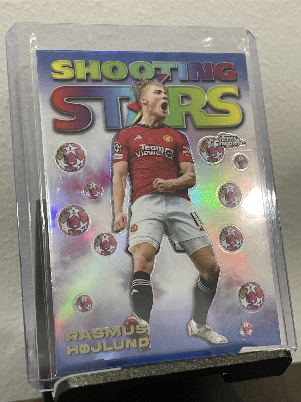2023-24 Topps Chrome UEFA Rasmus Hojlund Shooting Stars Manchester United #98-10