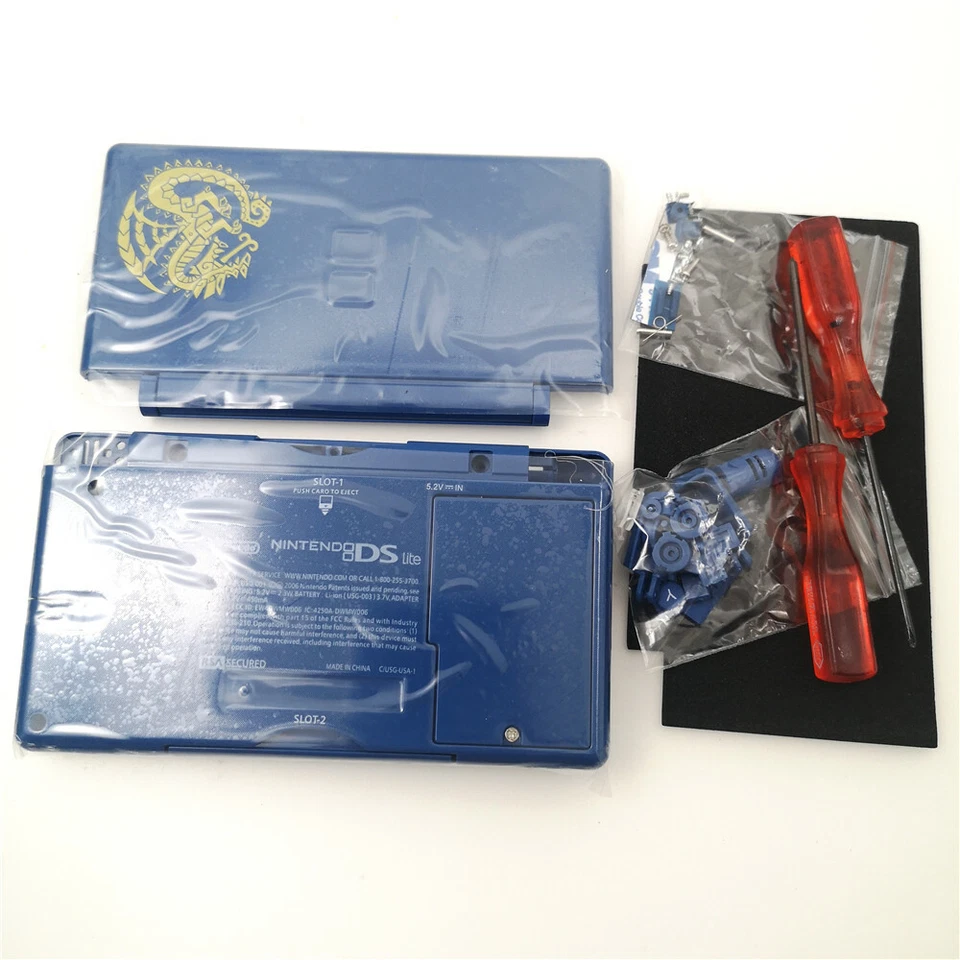 NDSL Blue Dragon Full Housing Shell Case+Buttons Kit for Nintendo DS Lite - Image 3 of 4