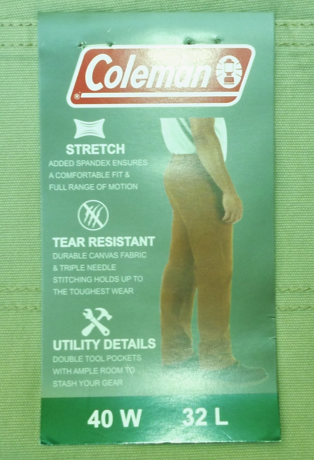 COLEMAN MEN'S STRETCH COMFORT MOTION TEAR RESISTANT UTILITY PANTS LIST