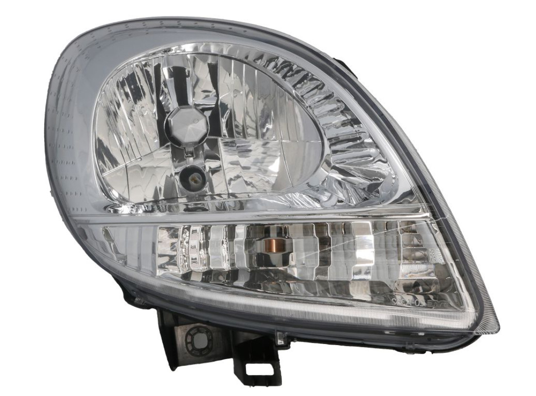 Phare avant droit H4 pour Nissan Kubistar de 2003 à 2009 optique chromé