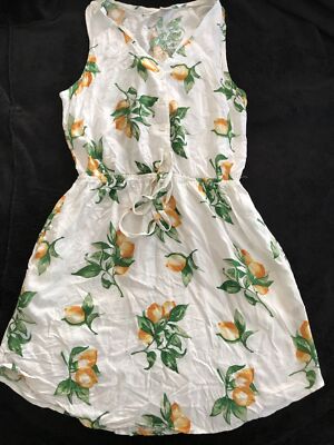 MIMI CHICA ladies MEDIUM lemon Graphic Dress POCKETS buttons elastic Waist | eBay MIMI CHICA ladies MEDIUM lemon Graphic Dress POCKETS buttons elastic Waist | eBay