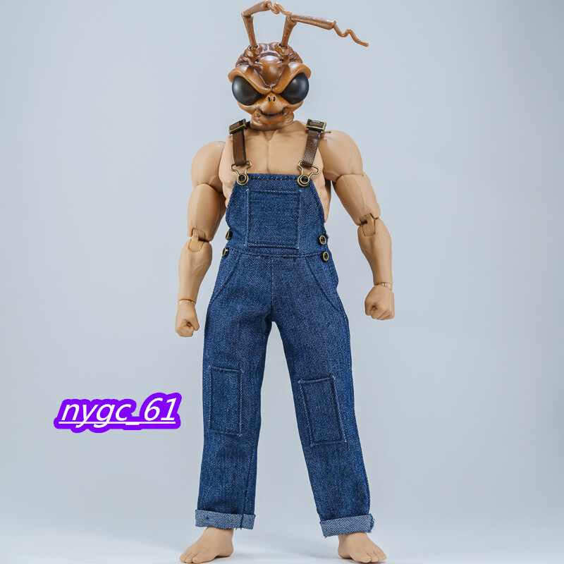 1/12 Blue Costume Overalls Pants Clothes Fit 6'' Male Action figure