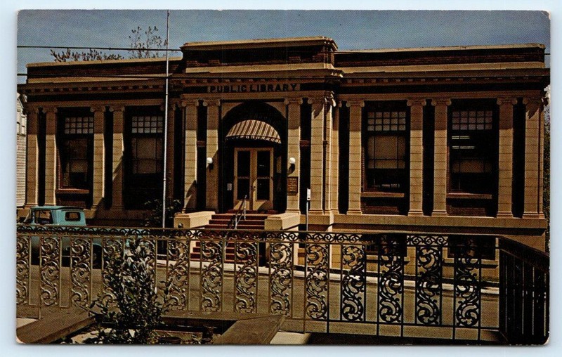 GRASS VALLEY, CA California ~ PUBLIC LIBRARY  c1960s Nevada County Postcard