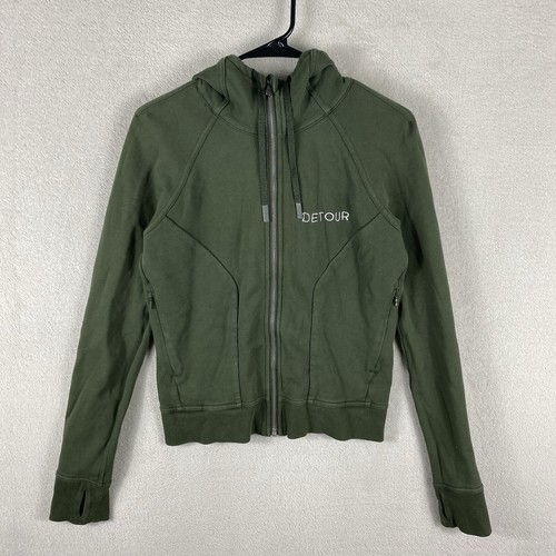 Lululemon Huddle & Hustle Hoodie Sweatshirt Womens 6 Camo Green Activewear Logo