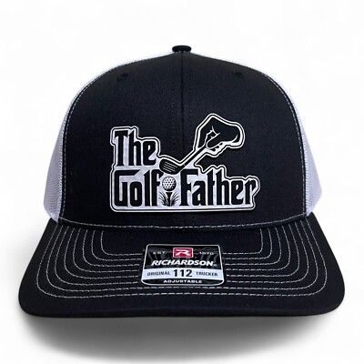 The GolfFather Funny Golf Hat Golf Ball Textured Leather Patch 112 Trucker Hat