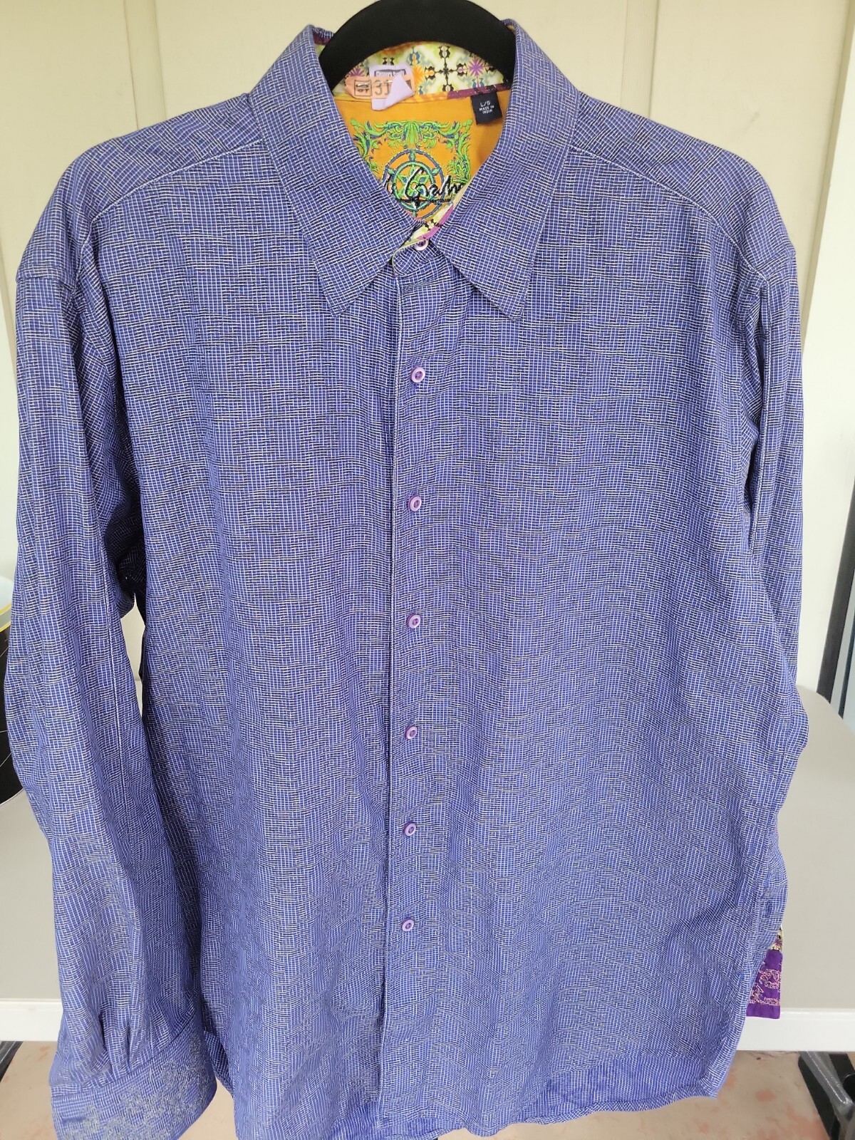 Robert Graham Blue Patterned Button Front Long Sl… - image 1