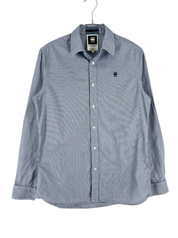 G-STAR RAW Solides Blaues Hemd Lässig Formal Herren Größe L - Bild 1 von 4