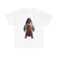 Unisex Adult T Shirt Funny Quirky Monster Boho Embroidered Tunic Spooky Humor