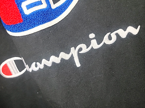 Champion Big C Logo Casual Tee Shirt Men Extra Large Black Embroidered XL NWT - Picture 3 of 9