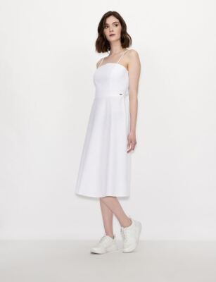 ワンピース EMPORIO ARMANI Woman Dress White EW000636AF12364 U0006 Emporio Armani Emma Pleated V-Neck Mini Dress | Neiman Marcus