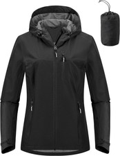Outdoor Ventures Packable Rain Jacket Women Lightweight Waterproof Raincoat With