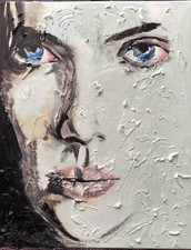 “Lucy”, #michaelscottwoodcock Gritty Oil Painting Canvas Art Original