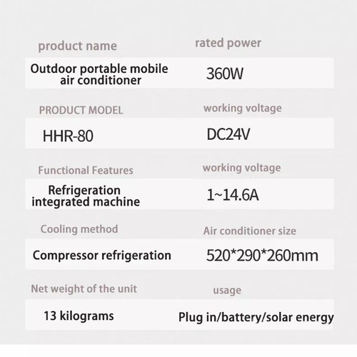 1300W Mobiles Klimagerät Klimaanlage 24V/110V/220V Campingzelt Wohnmobil LKW - Bild 16 von 19
