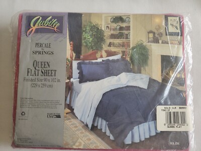 Jubilee  by Springs  Berry Color Queen Flat Sheet 90 x 102 Percale Open Package