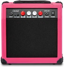 LyxPro Electric Guitar Amp 20 Watt Amplifier Built In Speaker 20 Watt, Pink 