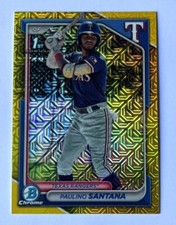 2024 Bowman Chrome - Prospects Yellow Refractor #BCP-245 Paulino Santana 57/75