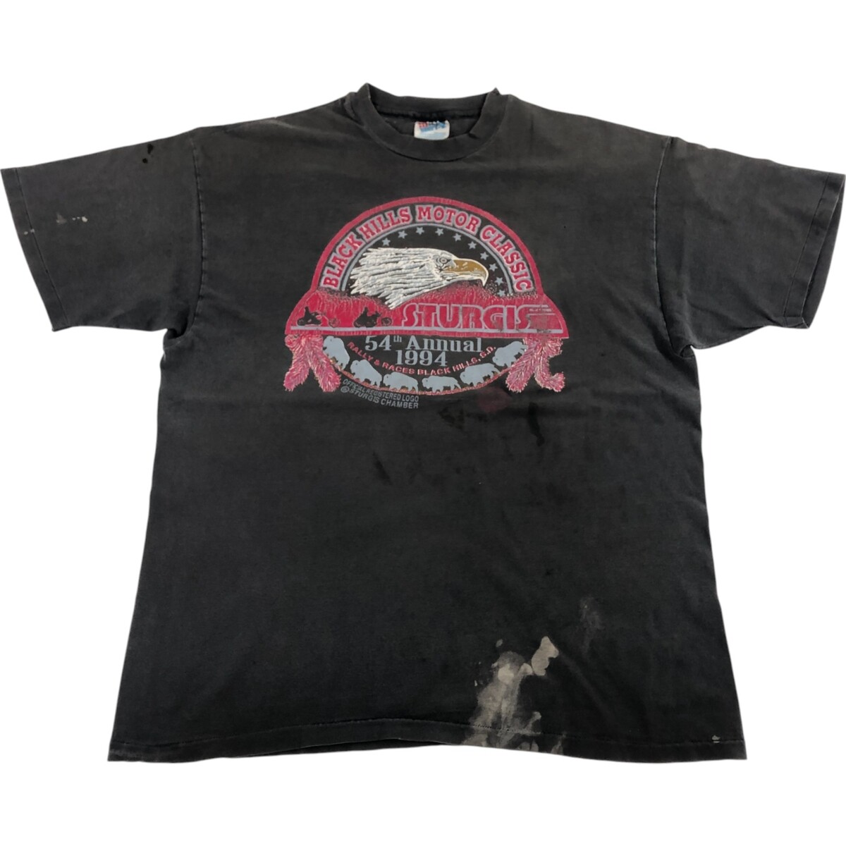 90s Hanes Sturgis Eagle Motorcycle T-Shirt USA Made Mens XL Vintage Bike Tee