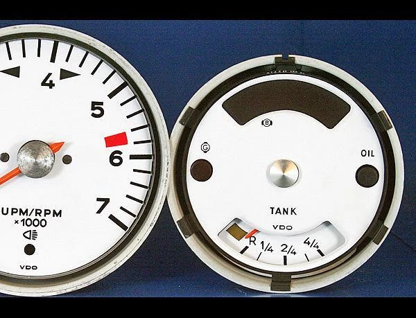 Cuadro de instrumentos indicadores de cara blanca para Porsche 914-6 1970-1971 Foto 4 de 4