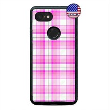 Google Pixel 3 3XL 2XL Pink Tartan New Plaid Fashion Pattern Custom Case Cover