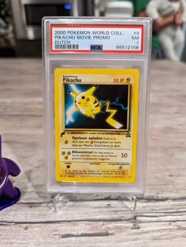 PSA 7 Dutch Pikachu 4 Movie Promo 2000 Pokemon World Collection Card