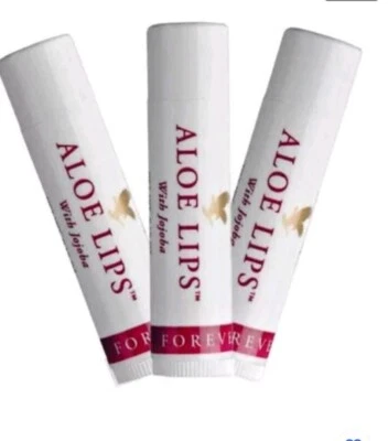 3 X Forever Living Lips Aloe Vera Lip Balm Sticks With Jojoba
