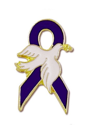 Prendedor Cinta Conciencia Púrpura White Hope Dove Pancreático Alzheimer Epilepsia EE. UU. - Imagen 5 de 5