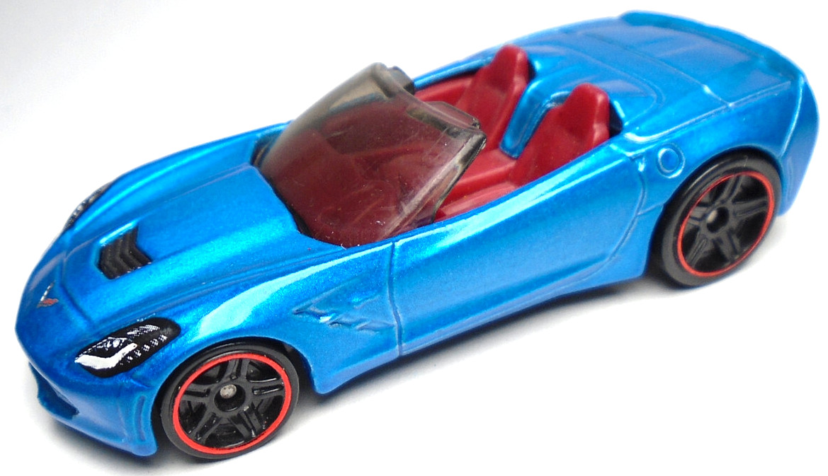 2017 HOT WHEELS '14 CHEVY CORVETTE STINGRAY BLUE 1:64 DIECAST 2 3/4" CAR W/ RED