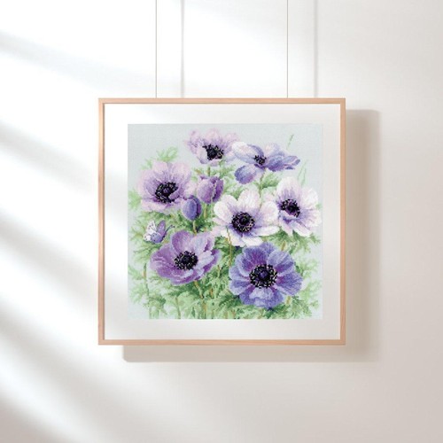 Riolis Counted Cross Stitch Kit Purple Anemones R2176 - Picture 9 of 9