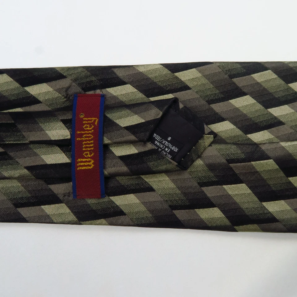 Corbata de Colección Wembley Para Hombre Patrón Geométrico Diamante Negro 58"x4" Clásica Foto 3 de 4