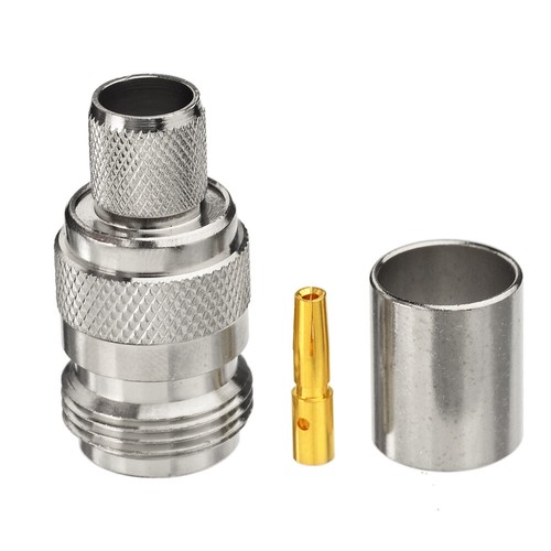 N Type Female Crimp Connector with Dust Cap for LMR-400 KSR-400 RG8 RG213 RG225 - Picture 4 of 6