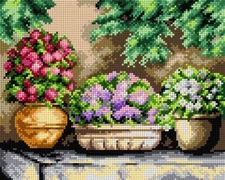 Orchidea Needlepoint canvas for halfstitch without yarn Flowers in My Garden ...