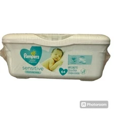 Pampers Sensitive Baby Wipes Pop-up Hard Container Refillable 64 Wipes Sealed