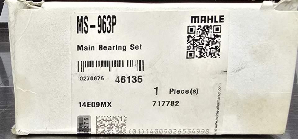 Juego de rodamientos principales Clevite MS-963P-std ranura completa tri-metal Dodge Plymouth 340 Foto 2 de 3