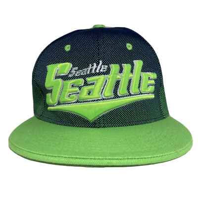 SEATTLE Seahawks SONICS Vintage Flat Brim Trucker Hat Two