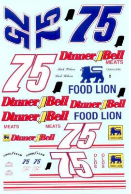 Powerslide #75 Dinner Bell Oldsmobile Rick Wilson 1/24 Nascar decal