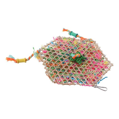 Refillable Parrot Foraging Toys Hexagonal Climbing Hammock Mat Bird Toys