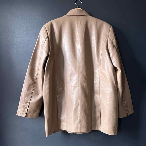 PISTOLA Roman Taupe Faux Leather Oversized Blazer Jacket NEW Size Large - Picture 8 of 15