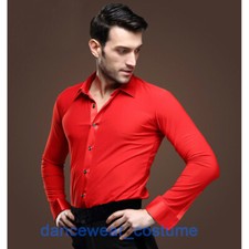 Men Party Ballroom Latin Tango Samba Cha-cha Jazz Rhythm Salsa Dance Shirt Tops