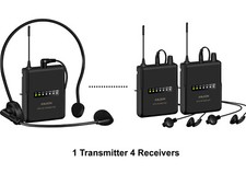 MTG-200 Lavalier Wireless Tour Guide System, Tour Guide Audio System 4Receives