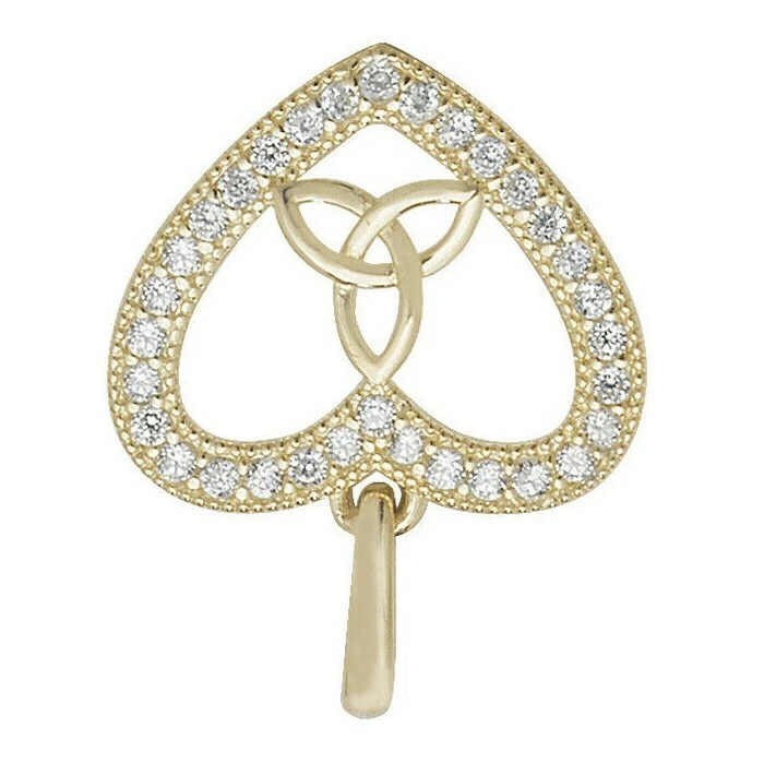 Oro Giallo Cuore Trinità Ciondolo Marchiato Britannico Fatto Tutti Chain Lengths - Immagine 3 di 3