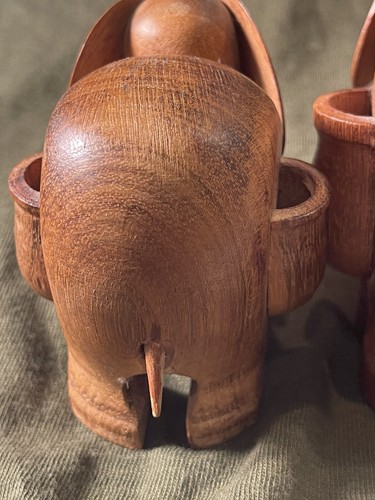 Two very cute hand-made wood elephants. Larger is about 3.5 inches tall. - Picture 16 of 17
