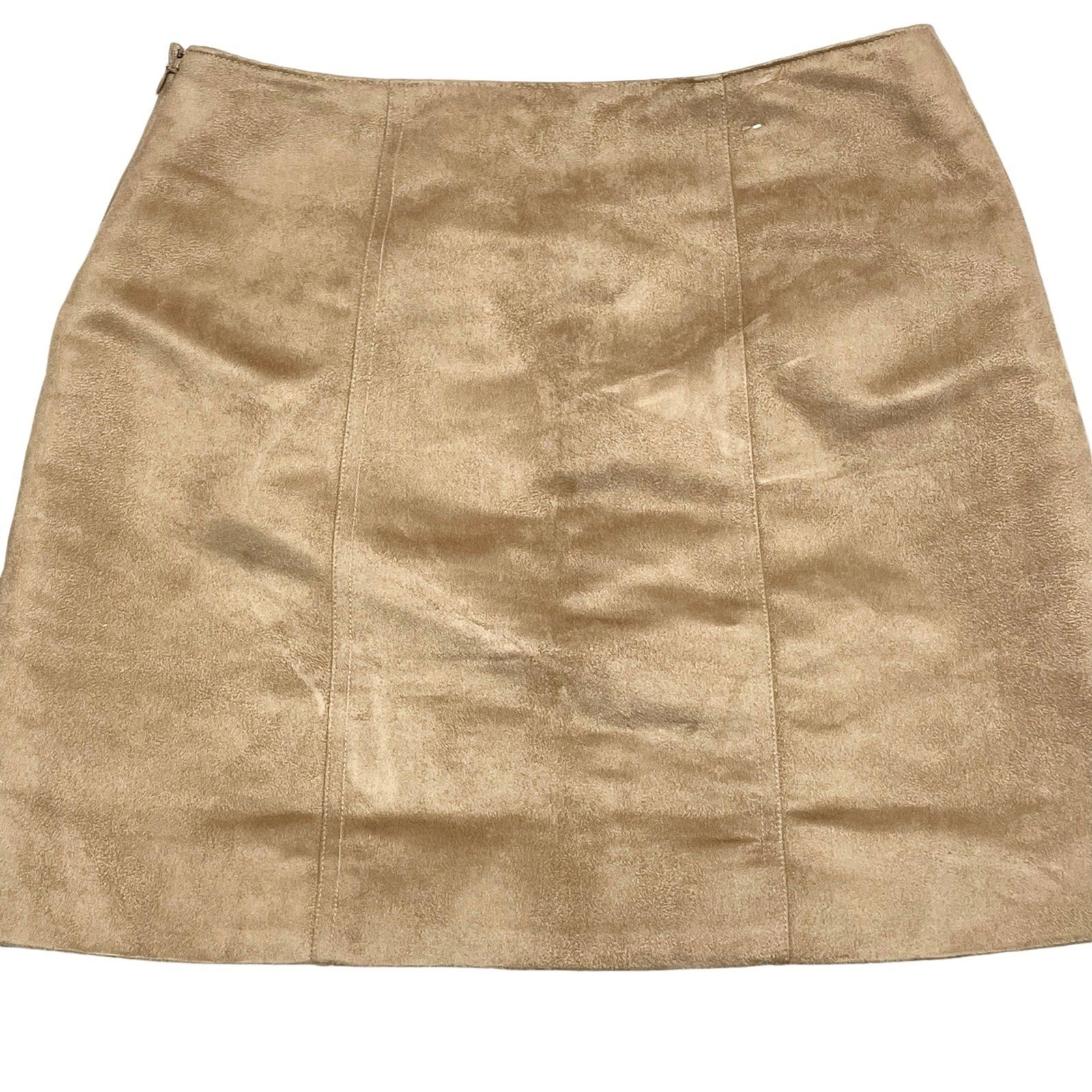 Gonna donna Gap ecopelle scamosciata linea A taglia 0 marrone foderata conceria fila chiusura zip