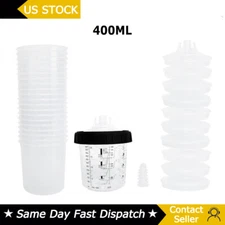 NEW 13.5Ounce 400ML Disposable Paint Spray Gun Cup Liners + Lid Set Car Supplies