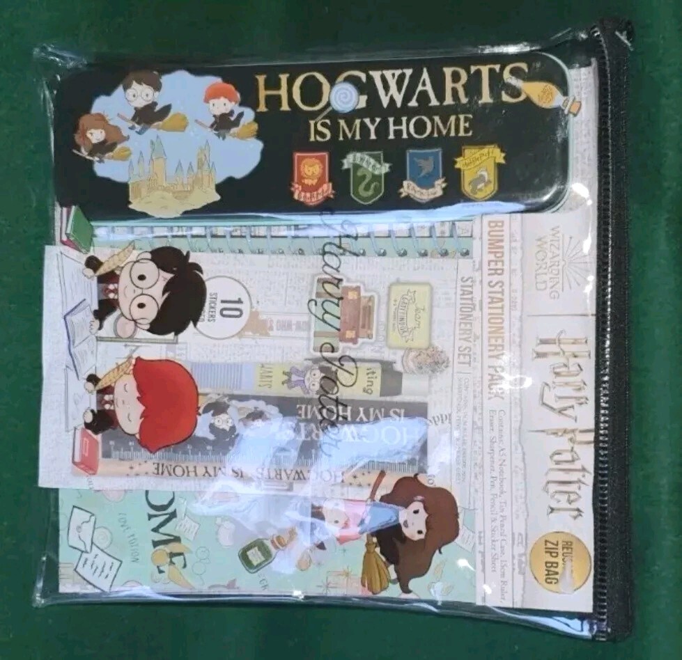 NEW! HARRY POTTER BUMPER STATIONERY SET - 8PC SET - HOGWARTS IS MY HOME - XMAS!