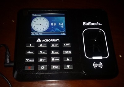 Acroprint BioTouch Time Clock Automatic Biometric Fingerprint 