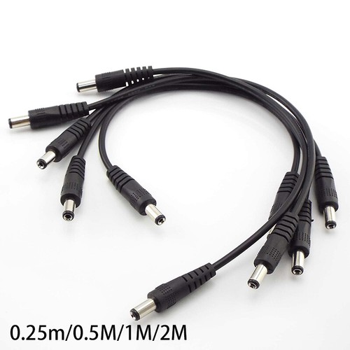 2/5pcs CCTV DC Male Power Cable Extender Extension Cord 5.5x 2.1mm Connector