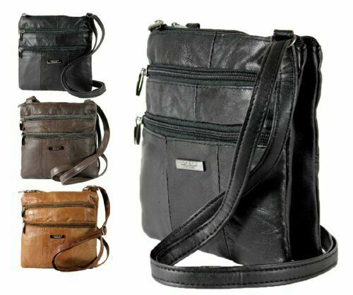 LORENZ Real Leather Small Womens Ladies Cross Body Shoulder Bag